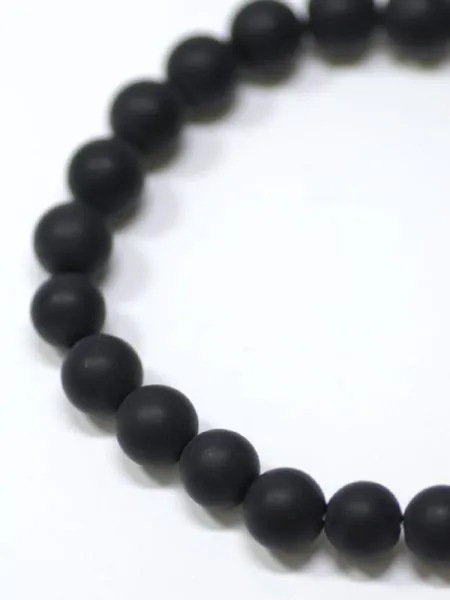 8mm Frosty Black Onyx Bracelet