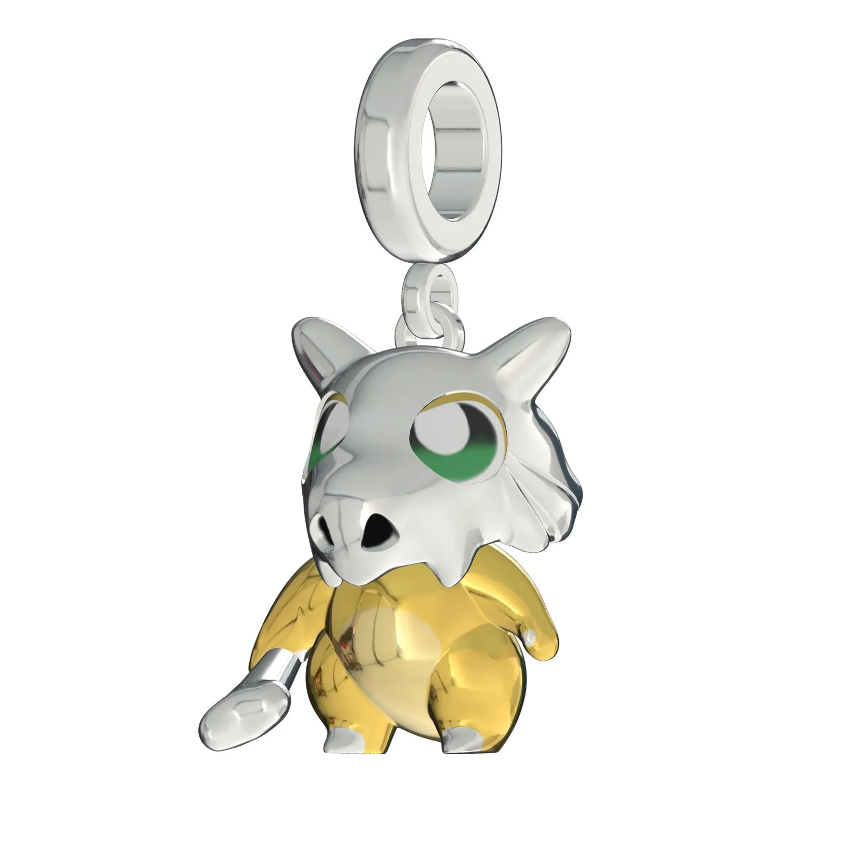 925 sterling silver Cubone Pokemon Pandora fit charm necklace