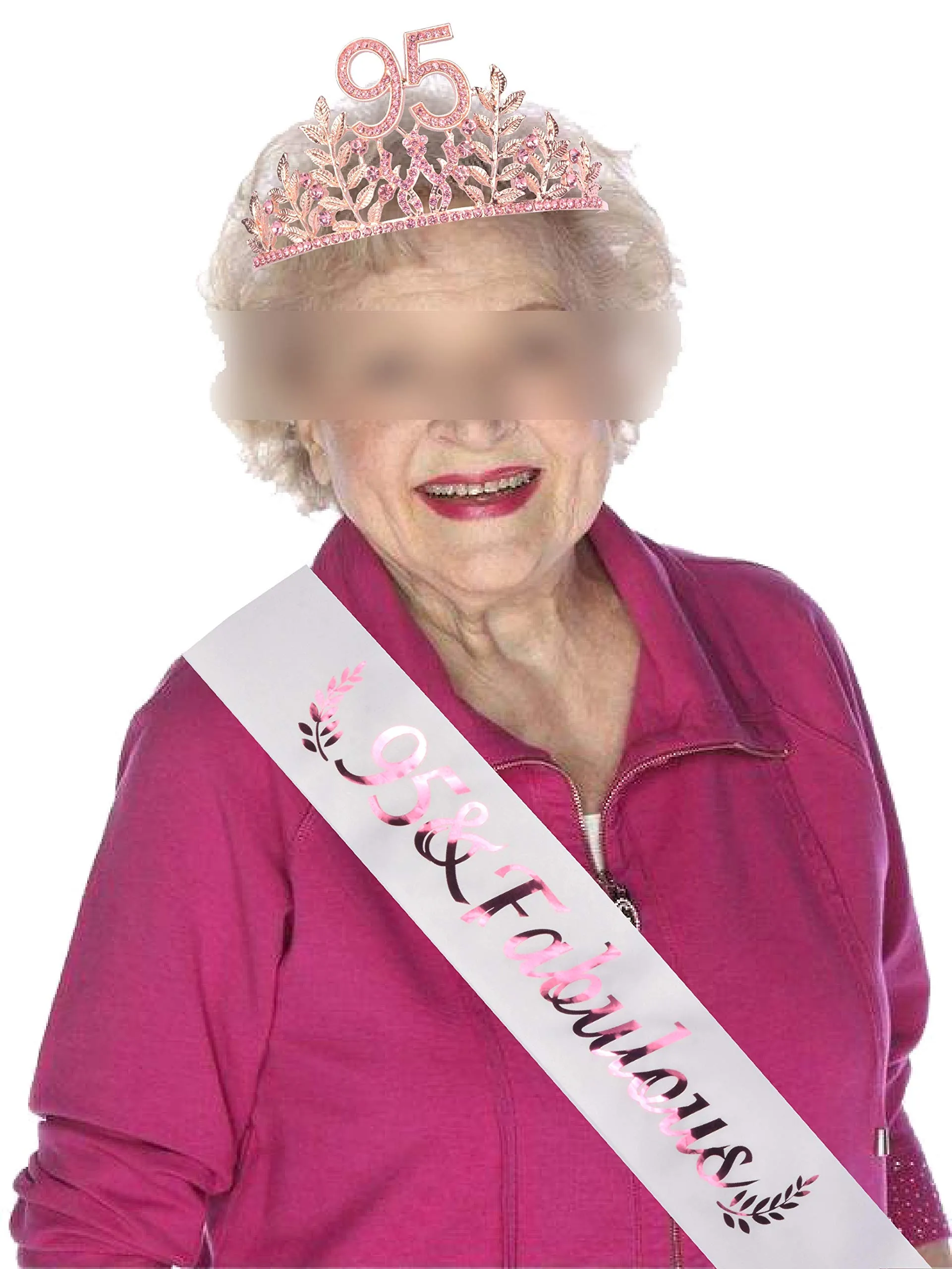 95th Birthday Gifts for Women, 95th Birthday Tiara and Sash, 95 Fabulous Sash and Crystal