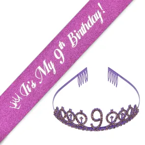 9th Birthday, 9th Birthday Gifts For Girls, 9th Birthday Tiara And Sash