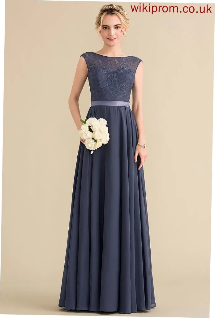 A-Line Neckline ScoopNeck Fabric Length Silhouette Embellishment Floor-Length Bow(s) Tiara Floor Length Sleeveless Bridesmaid Dresses