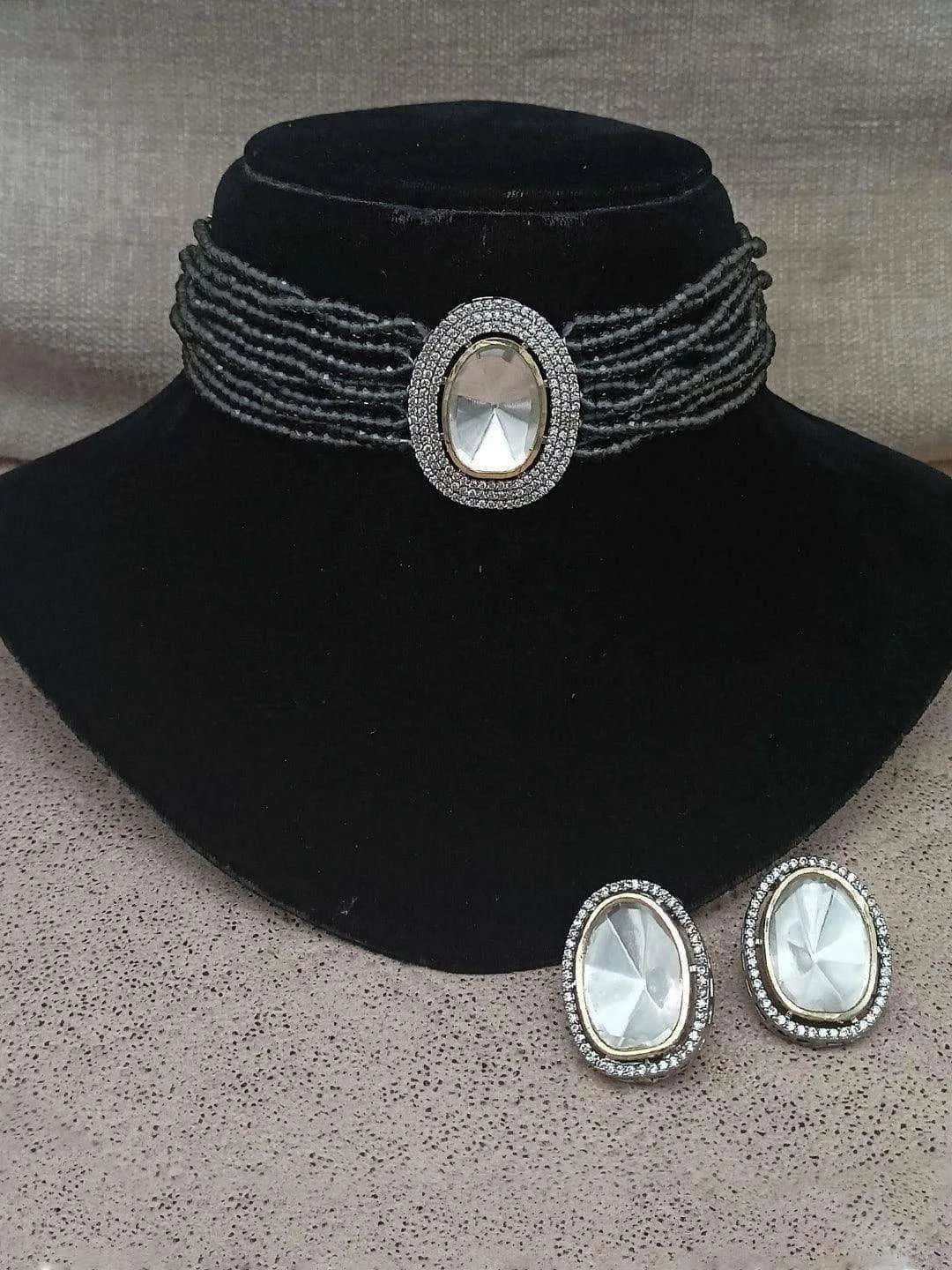 Ad Stone Polki Choker