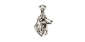 Afghan Hound Pendant Jewelry Sterling Silver Handmade Dog Pendant AF5-P