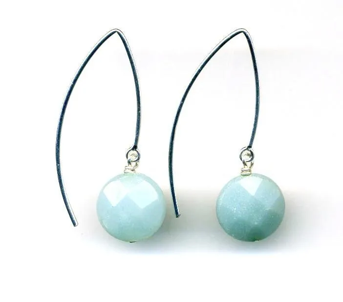 Amazonite Wishbone Earrings