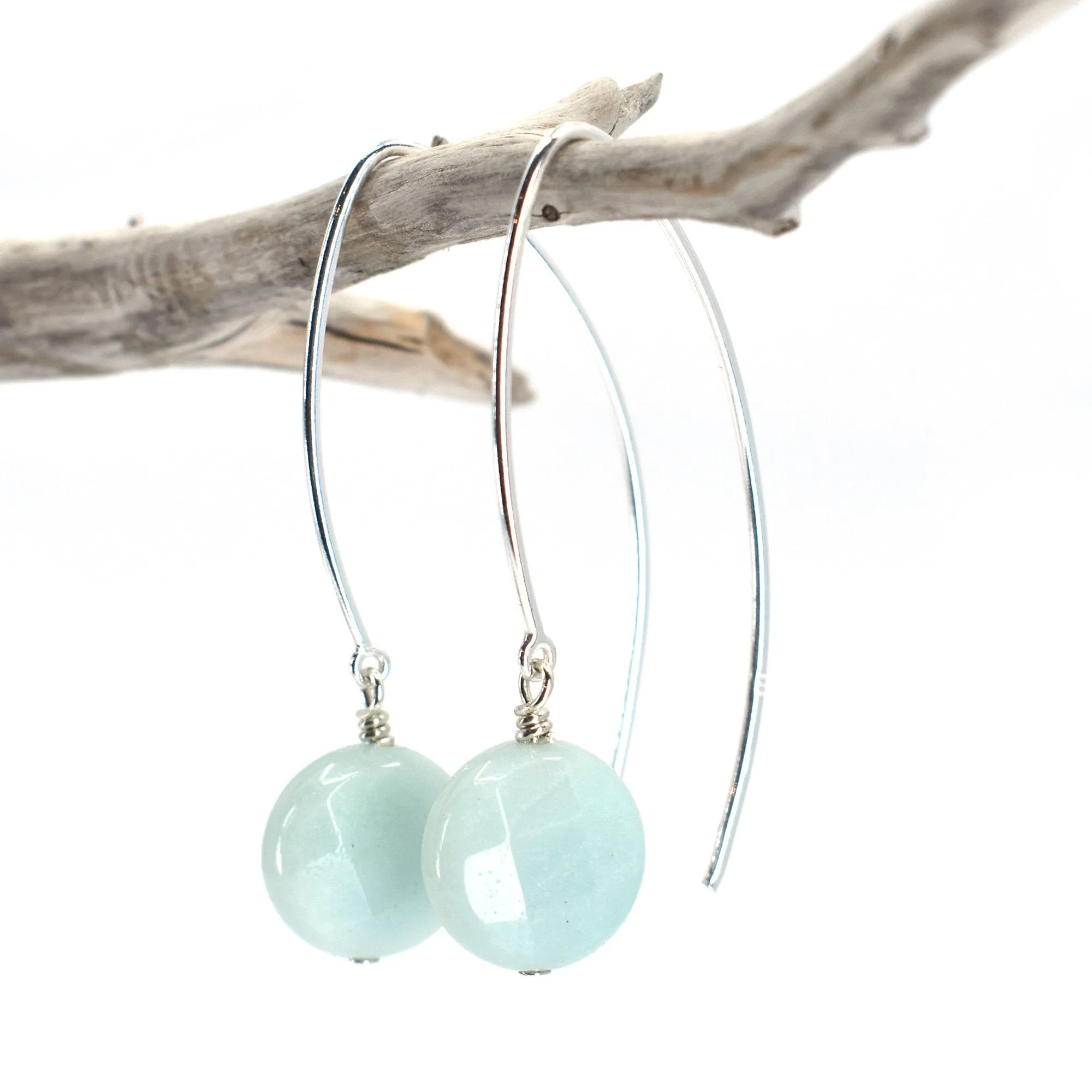 Amazonite Wishbone Earrings