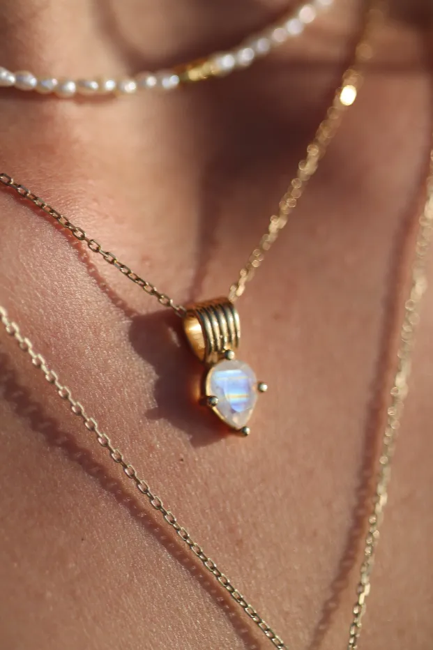 Amie Moonstone Gold Necklace