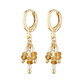 Anahi Hoops - Citrine & Pearl