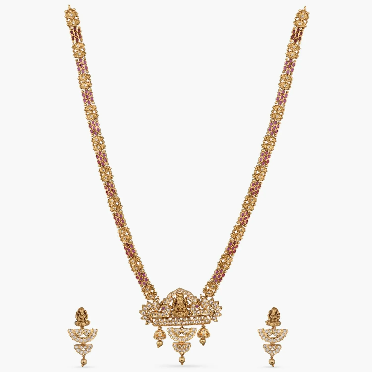 Anchal Antique CZ Long Necklace Set