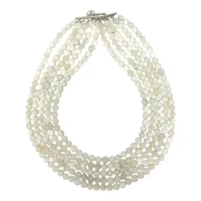 ANN LIGHTFOOT - 5 STRAND FACETED MOONSTONE NECKLACE