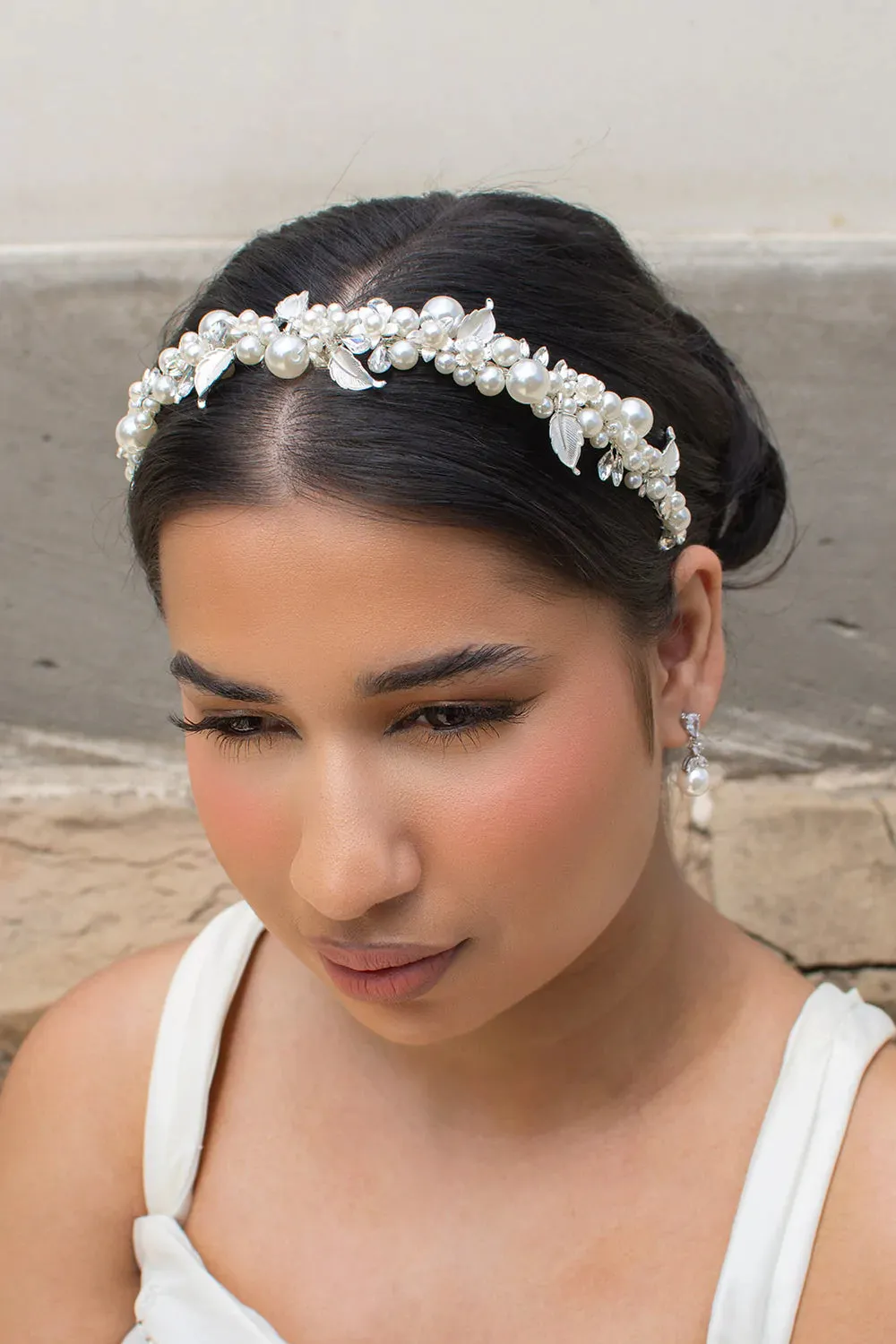 Anne - Pearl Crystal Bridal Headband