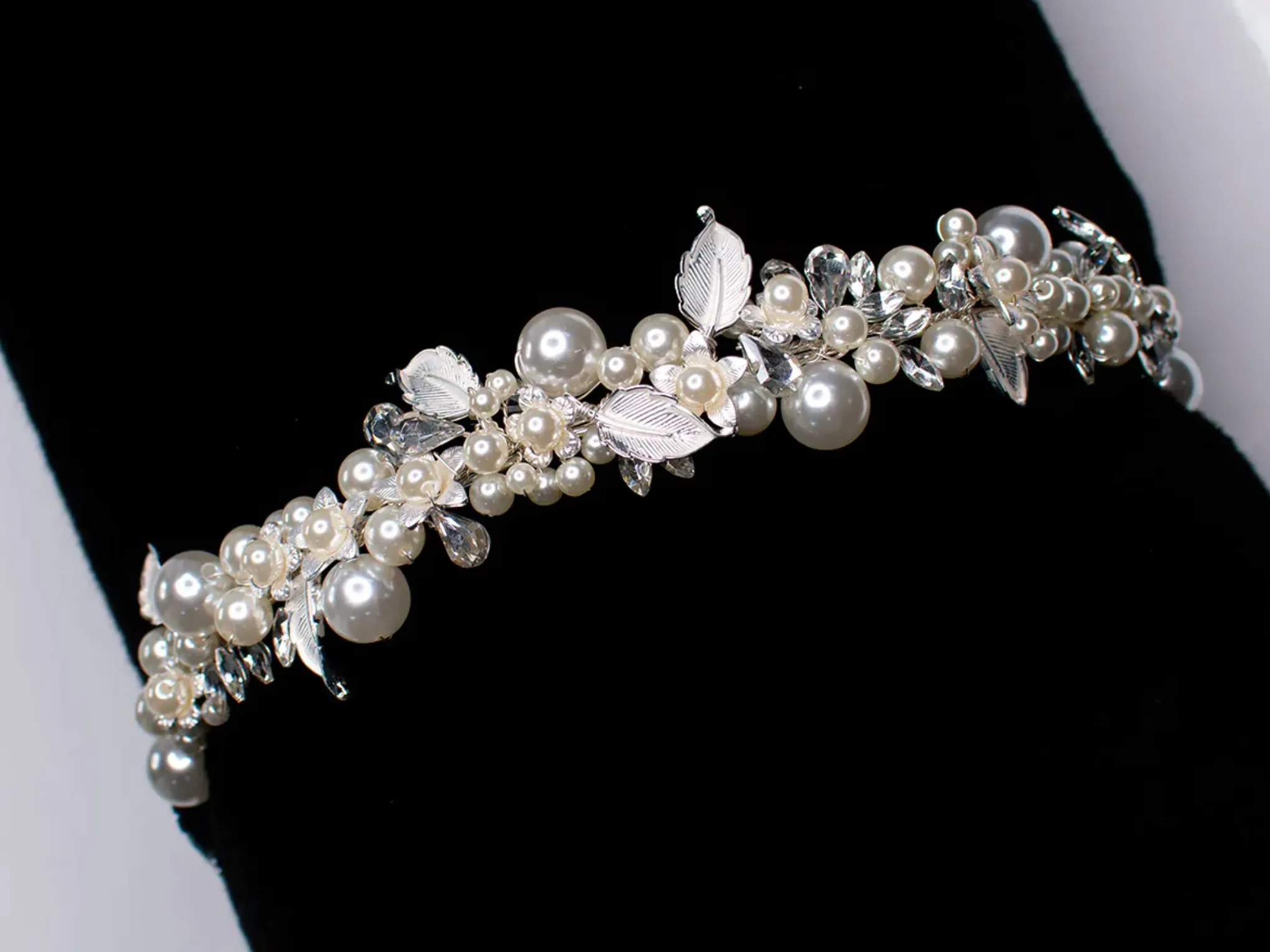 Anne - Pearl Crystal Bridal Headband