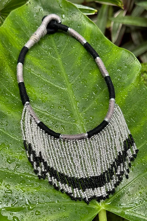 Antarang-  Chandani(Black), Jumki Bead Choker,  100% Cotton.  Hand Made By Divyang Rural Women.