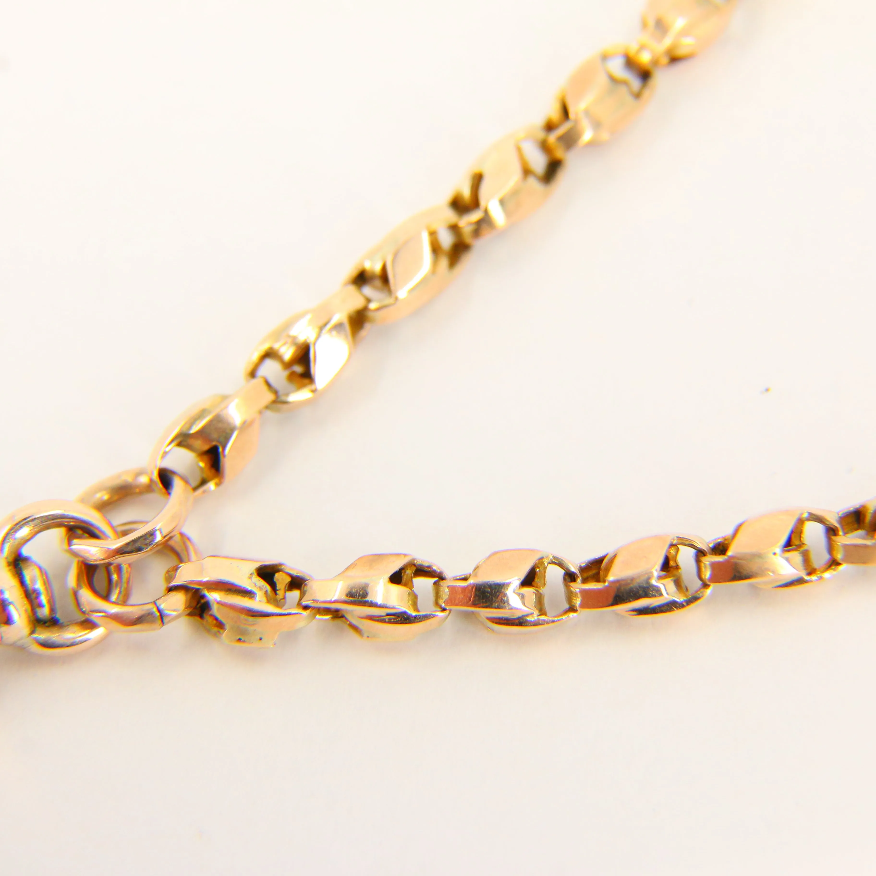 Antique Long Muff Guard Chain Gold Necklace 9ct Yellow Gold Long Chain Necklace