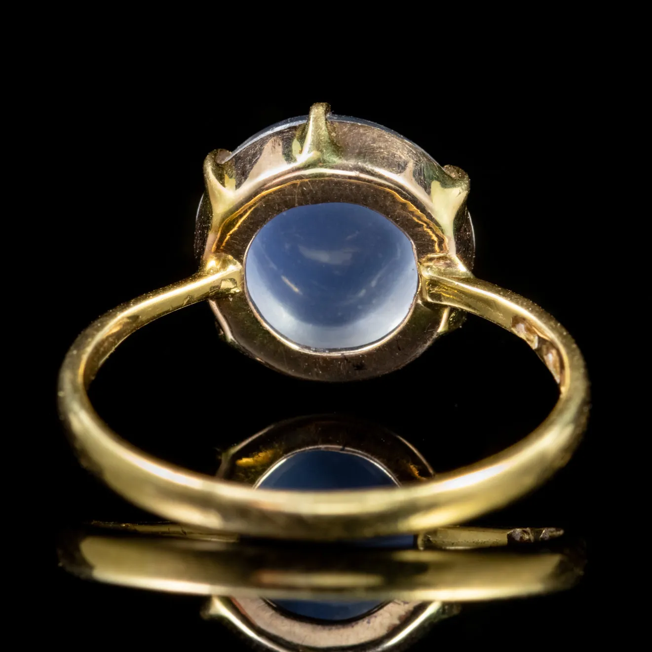 Antique Victorian 5Ct Moonstone Ring 18Ct Gold Dated 1860