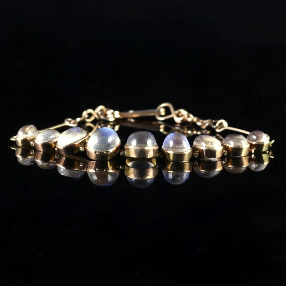 Antique Victorian Gold Moonstone Bracelet Circa 1900