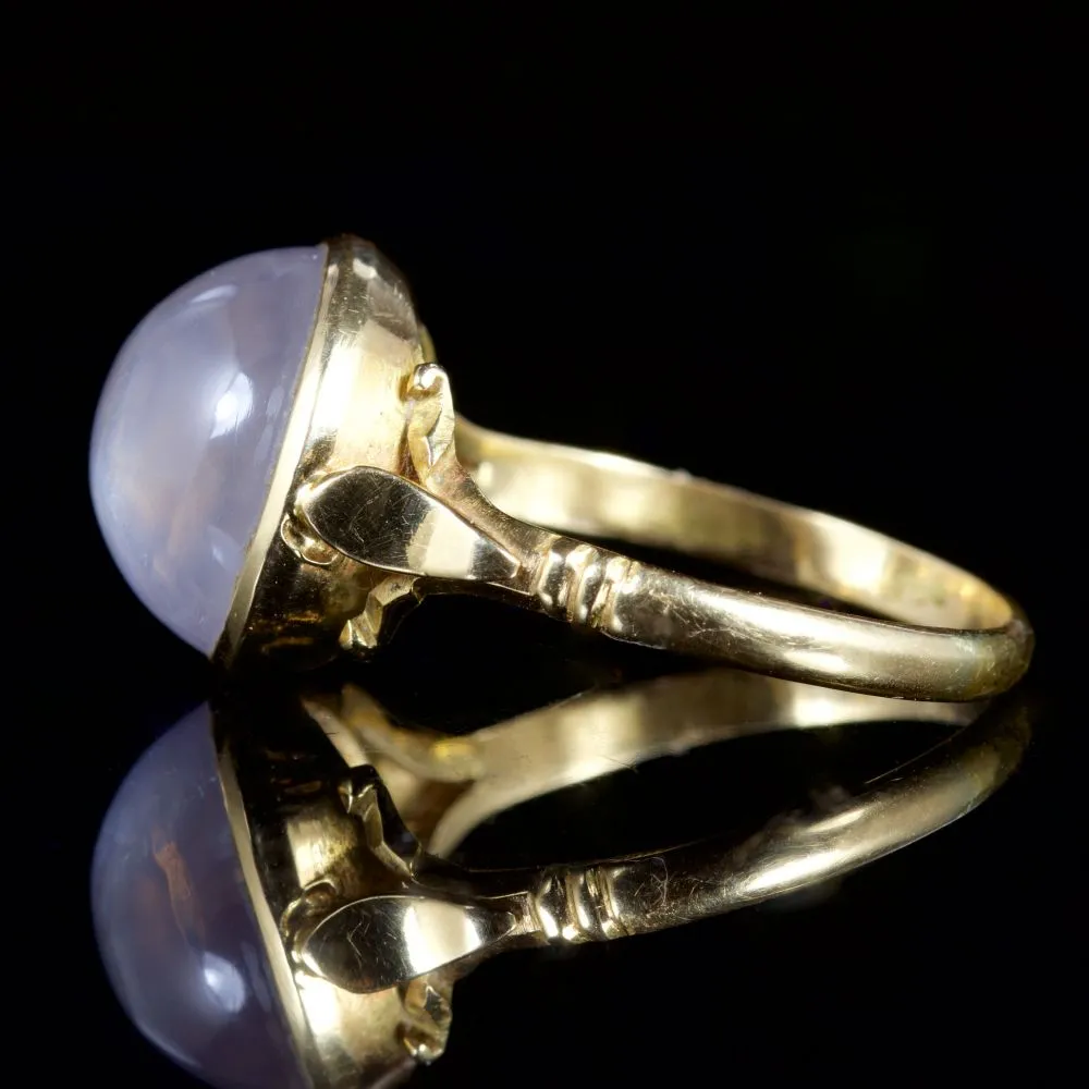 Antique Victorian Moonstone 18Ct Gold Ring Circa 1880