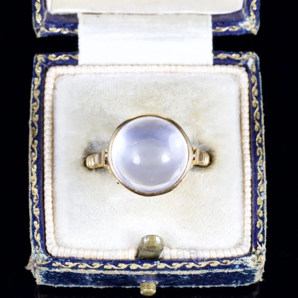 Antique Victorian Moonstone 18Ct Gold Ring Circa 1880