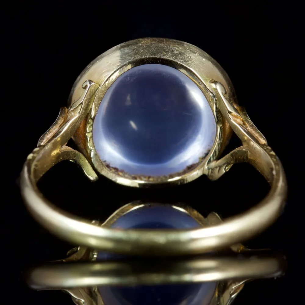 Antique Victorian Moonstone 18Ct Gold Ring Circa 1880