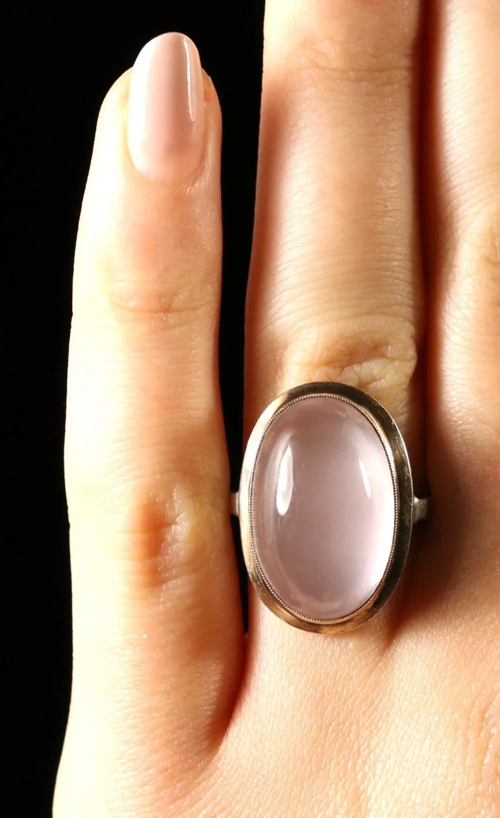 Antique Victorian Moonstone Gold Ring Circa 1900