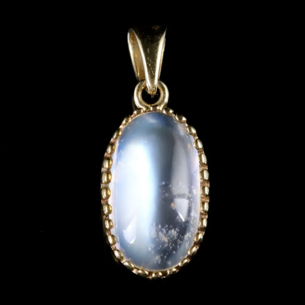 Antique Victorian Moonstone Pendant 15Ct Gold Circa 1900