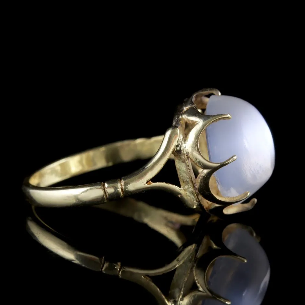 Antique Victorian Moonstone Ring 18Ct Gold Circa 1900