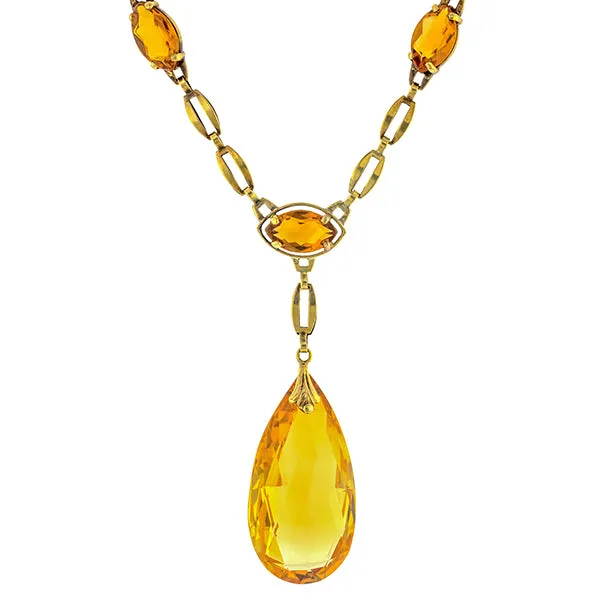 Art Deco Citrine Necklace