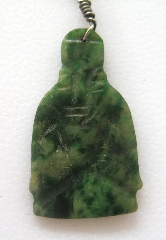 Art Deco Jade Buddha Necklace with 14K Clasp