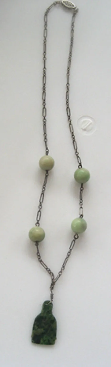 Art Deco Jade Buddha Necklace with 14K Clasp