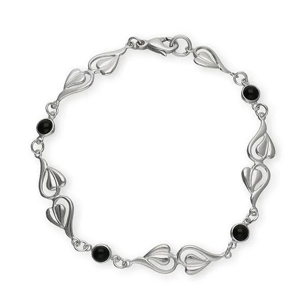 Art Nouveau Silver Bracelet SBL52 Onyx