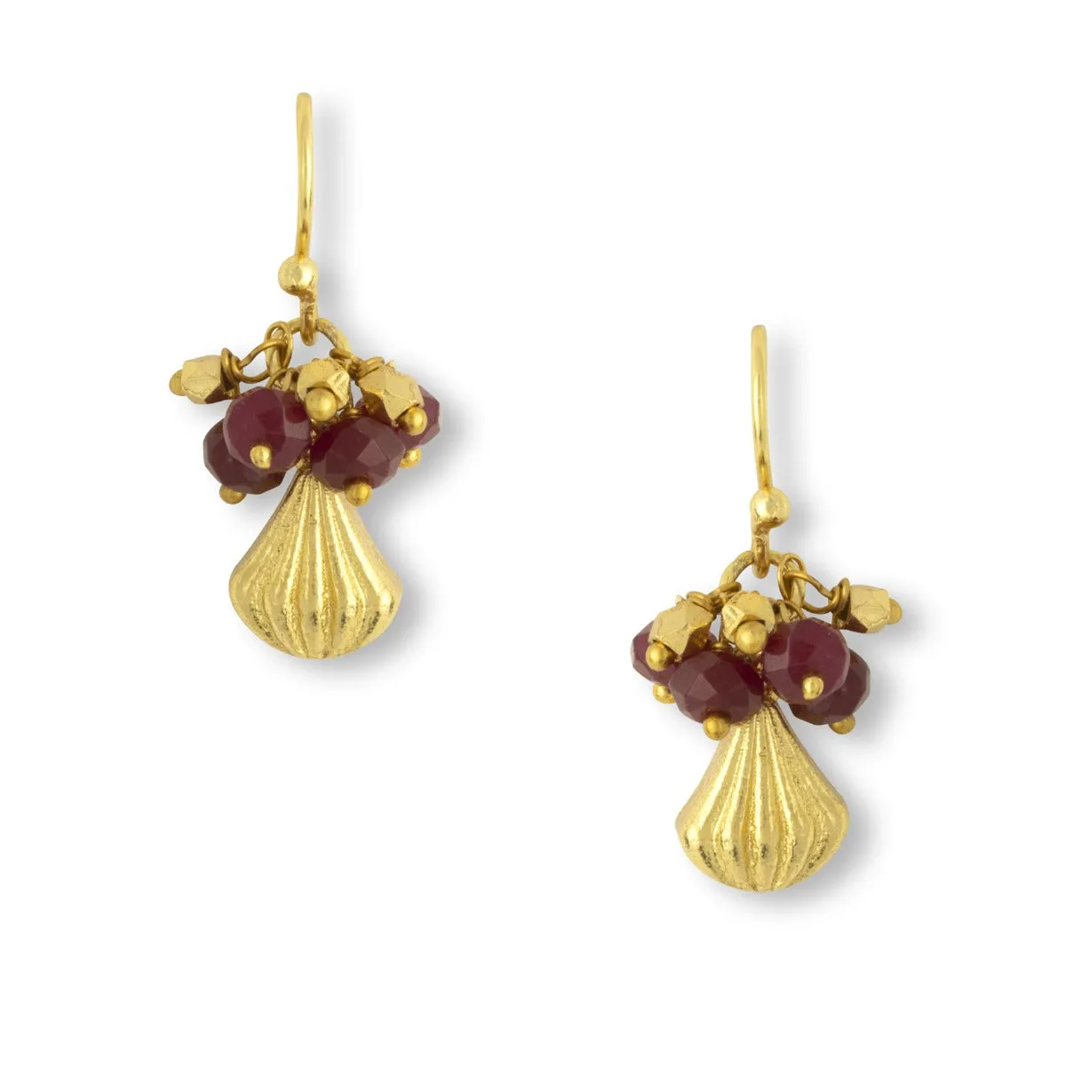 Ash Red Garnet Earrings