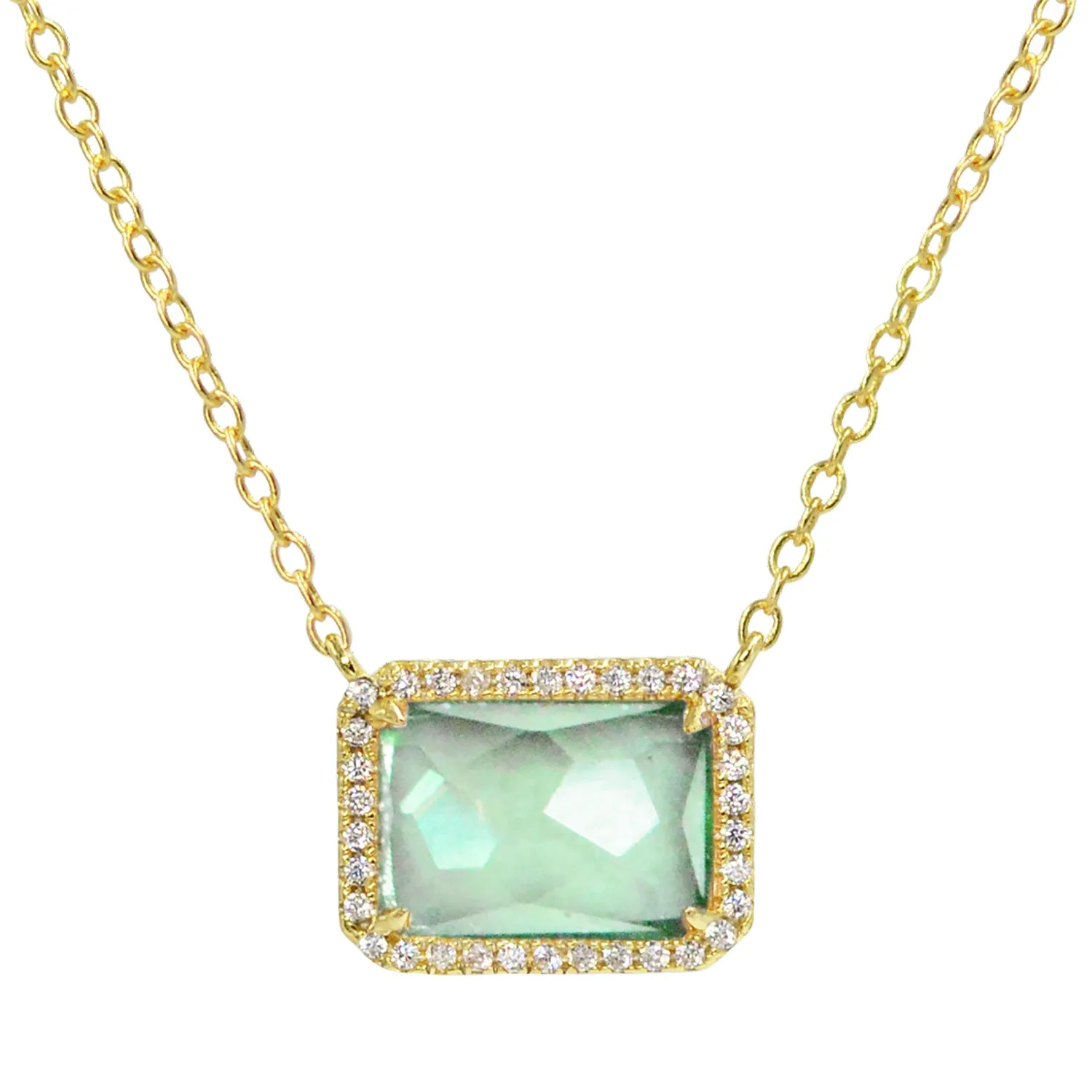 Atiena - Lab Created Rectangle Gemstone Necklace