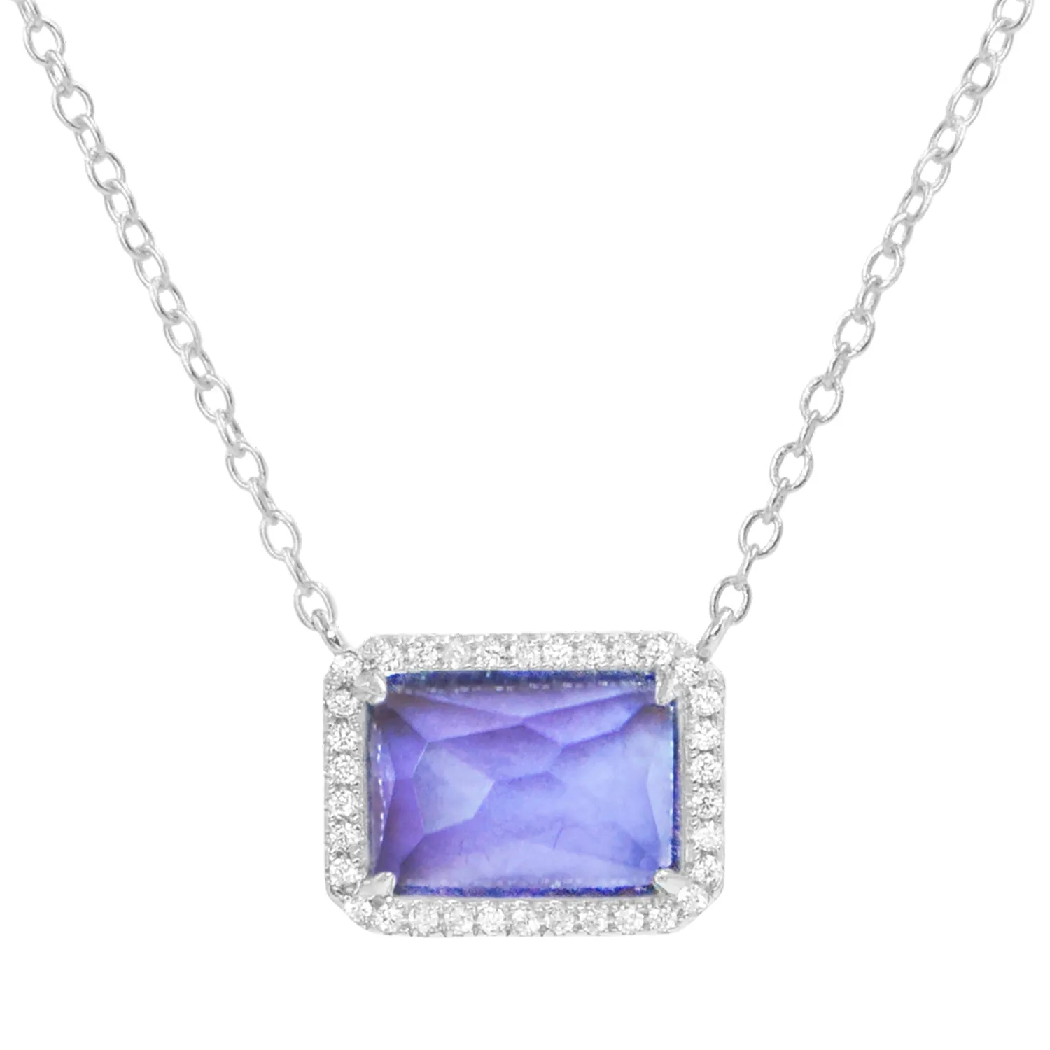 Atiena - Lab Created Rectangle Gemstone Necklace