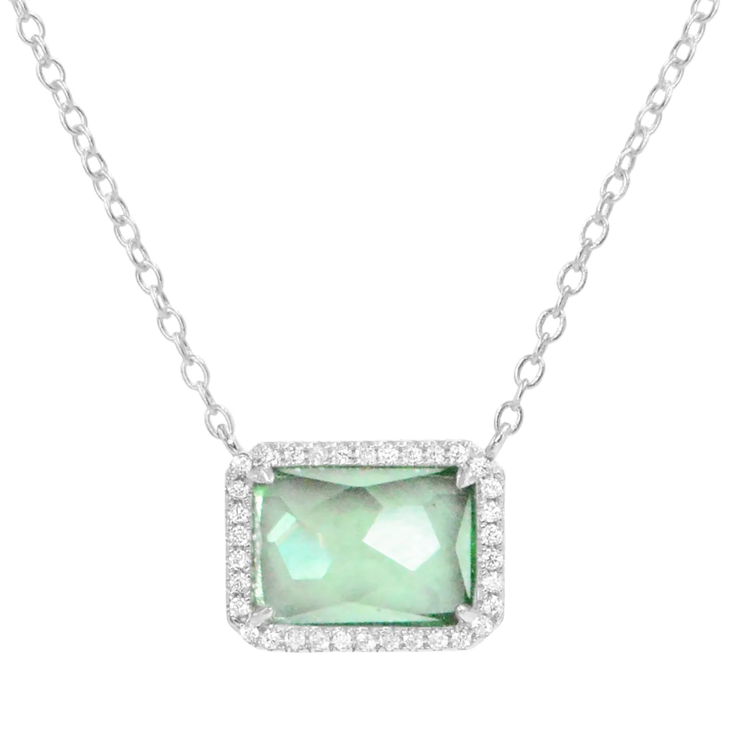 Atiena - Lab Created Rectangle Gemstone Necklace