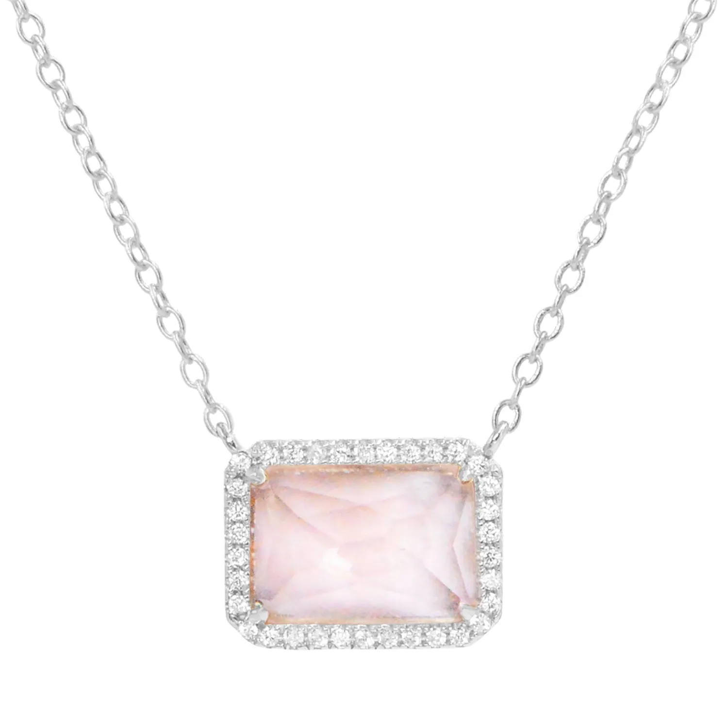 Atiena - Lab Created Rectangle Gemstone Necklace