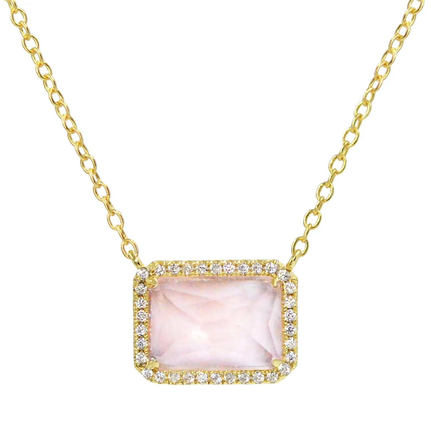 Atiena - Lab Created Rectangle Gemstone Necklace