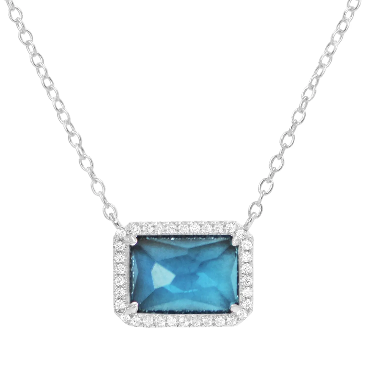 Atiena - Lab Created Rectangle Gemstone Necklace