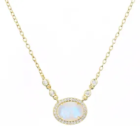 Aura Rainbow Moonstone Gemstone Necklace