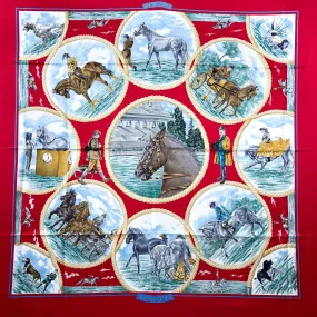 Auteuil en Mai Hermes Scarf by Carl de Parcevaux 90 cm Silk Red CW