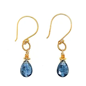 AVF Gold Indigo Kyanite Drop Earrings (SI2952)