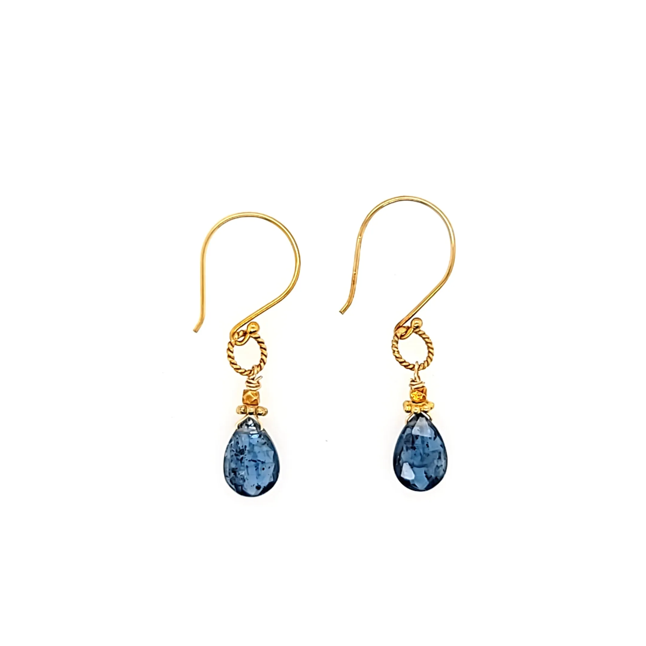 AVF Gold Indigo Kyanite Drop Earrings (SI2952)