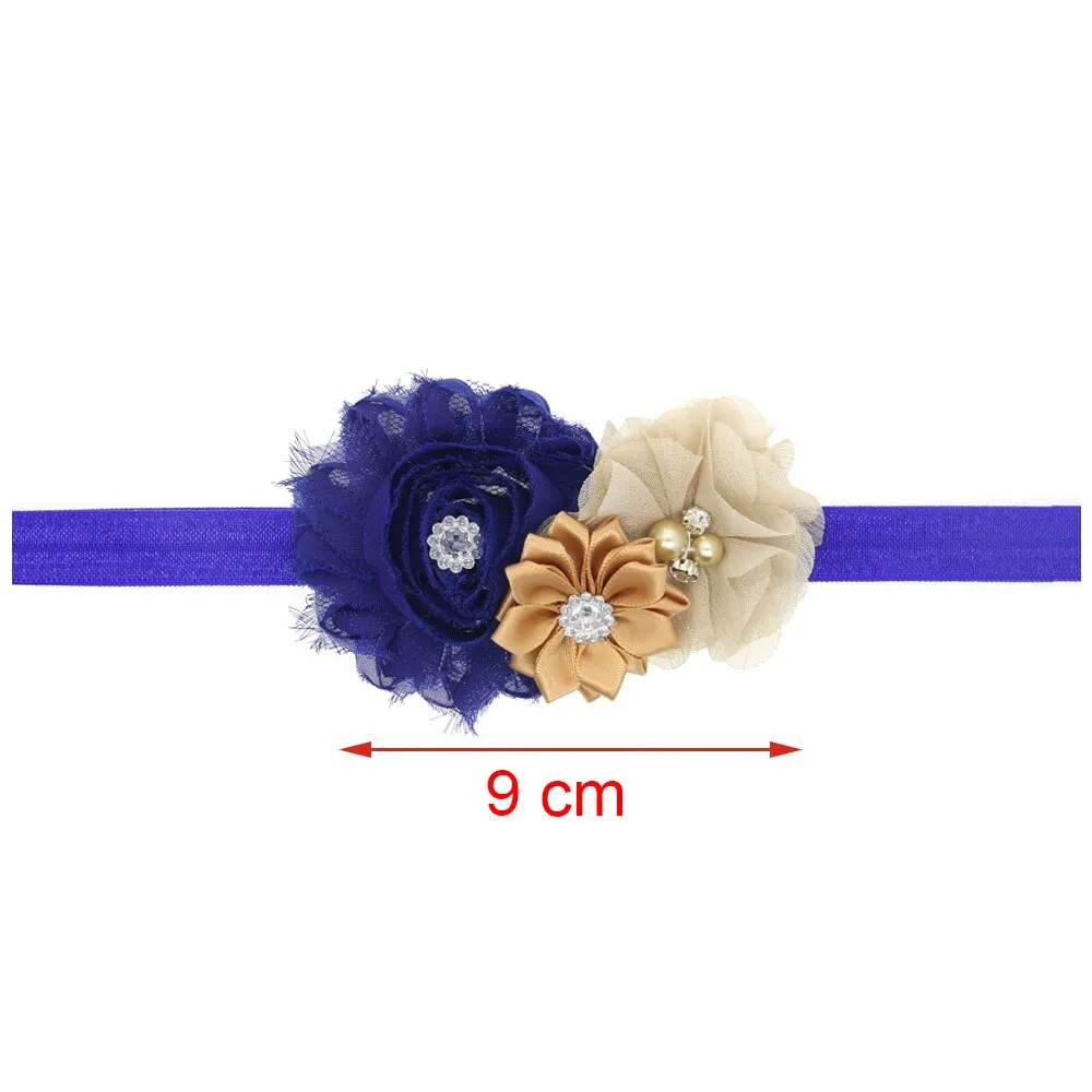 baby girl headband Infant hair floral cloth Tie bows newborn Headwear tiara headwrap Gift Toddlers bandage flower crystal Ribbon