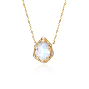 Baby Queen Water Drop Moonstone Necklace with Sprinkled Diamonds | Ready to Ship