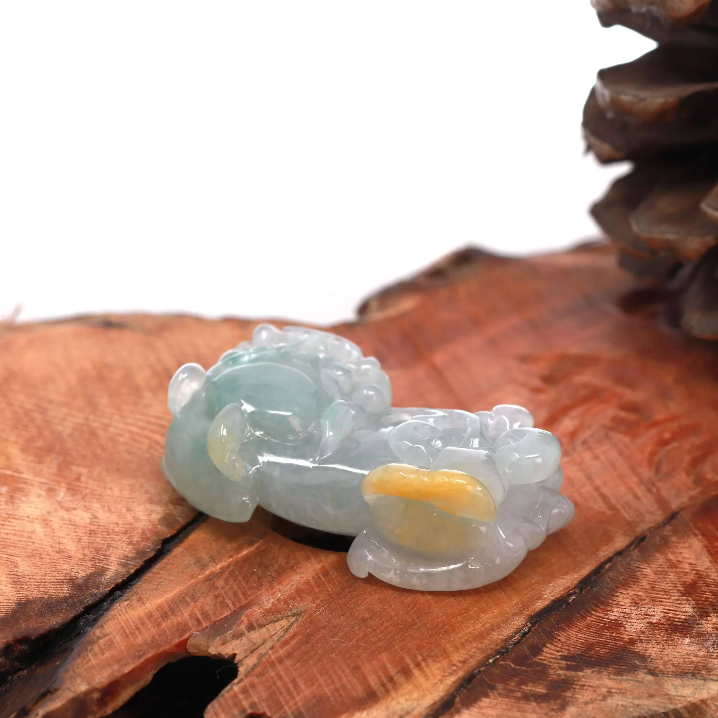 Baikalla™ Pi Xiu Genuine Burmese Translucent Jadeite Jade PiXiu Pendant Necklace (FengShui Lucky)