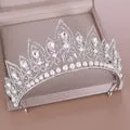 Baroque  Crystal Crown Princess Birthday Party Imitation Pearl Tiaras Bridal Wedding Accessory