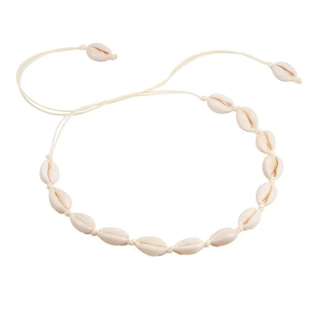 Beach Seashell Choker Beaded Necklace