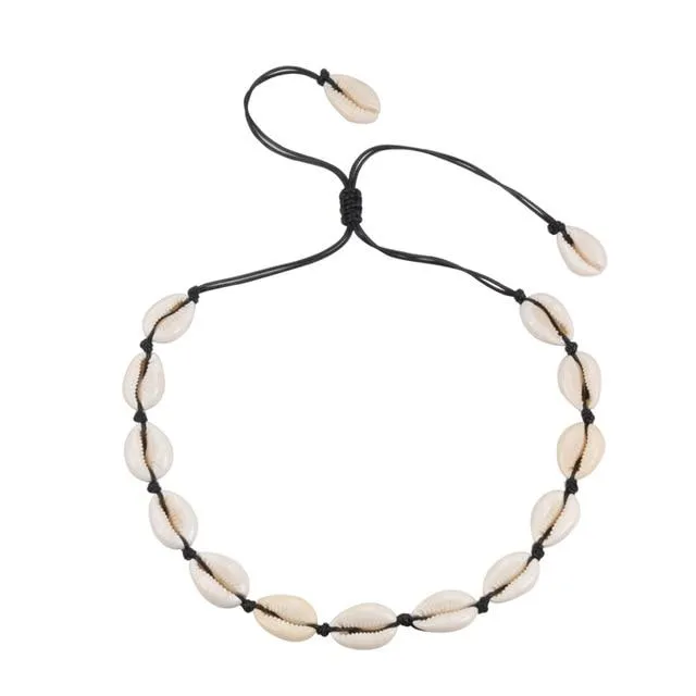 Beach Seashell Choker Beaded Necklace