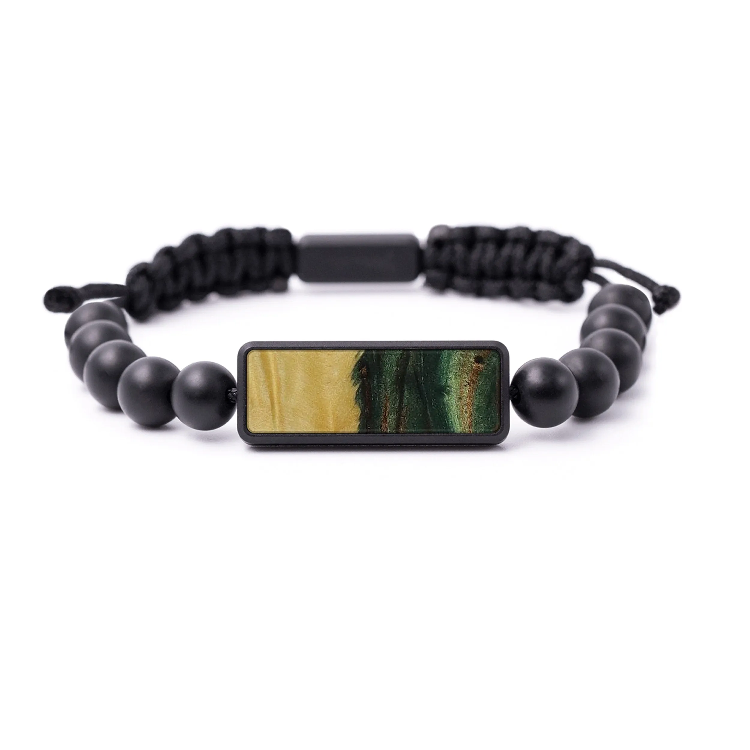 Bead Wood Resin Bracelet - Delsie (Dark Green, 591261)