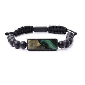 Bead Wood Resin Bracelet - Joe (Dark Green, 589024)