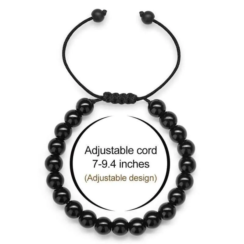 Beaded Bracelets for Men Black Onyx - 8mm Tiger's Eye Stone Beads Bracelet  Natural Matte Agate Onyx Yoga Essential Oils Anxiety Aromatherapy Bracelets Jewelry Birthday Gifts for Men