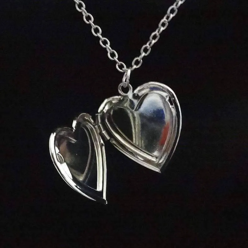 Beaming Heart Glow in The Dark Silver Love Locket Necklace For Woman